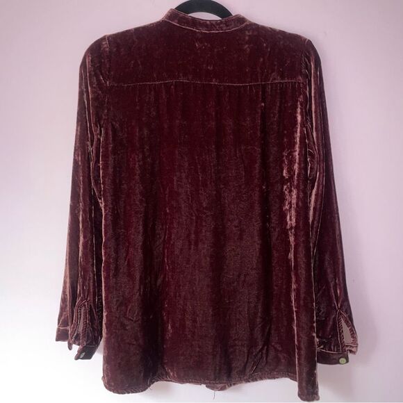 J Jill Size XSP Silk Velvet Tunic Top Long Sleeve Whimsical - Picture 6 of 8